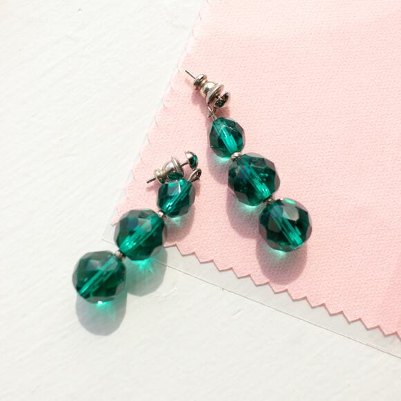 Turquoise Beaded Dangle Earrings - Picture 1 of 5